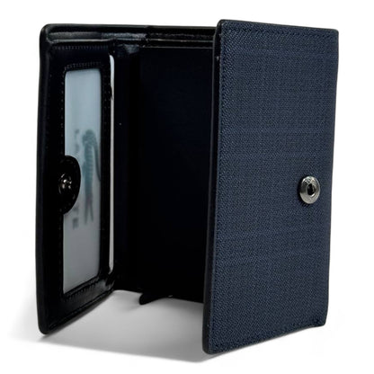 💙 Lacoste Checkered Trifold Wallet – Navy Blue Edition 🐊