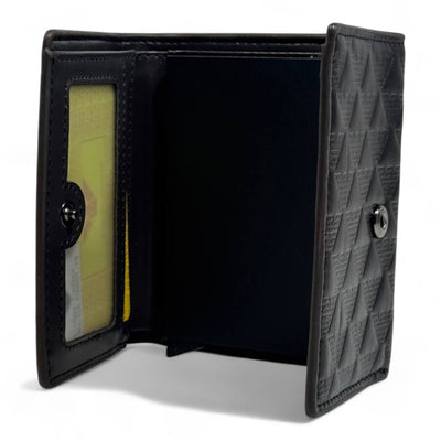 Emporio Armani Dual-Texture Trifold Wallet – Coffee Brown Edition