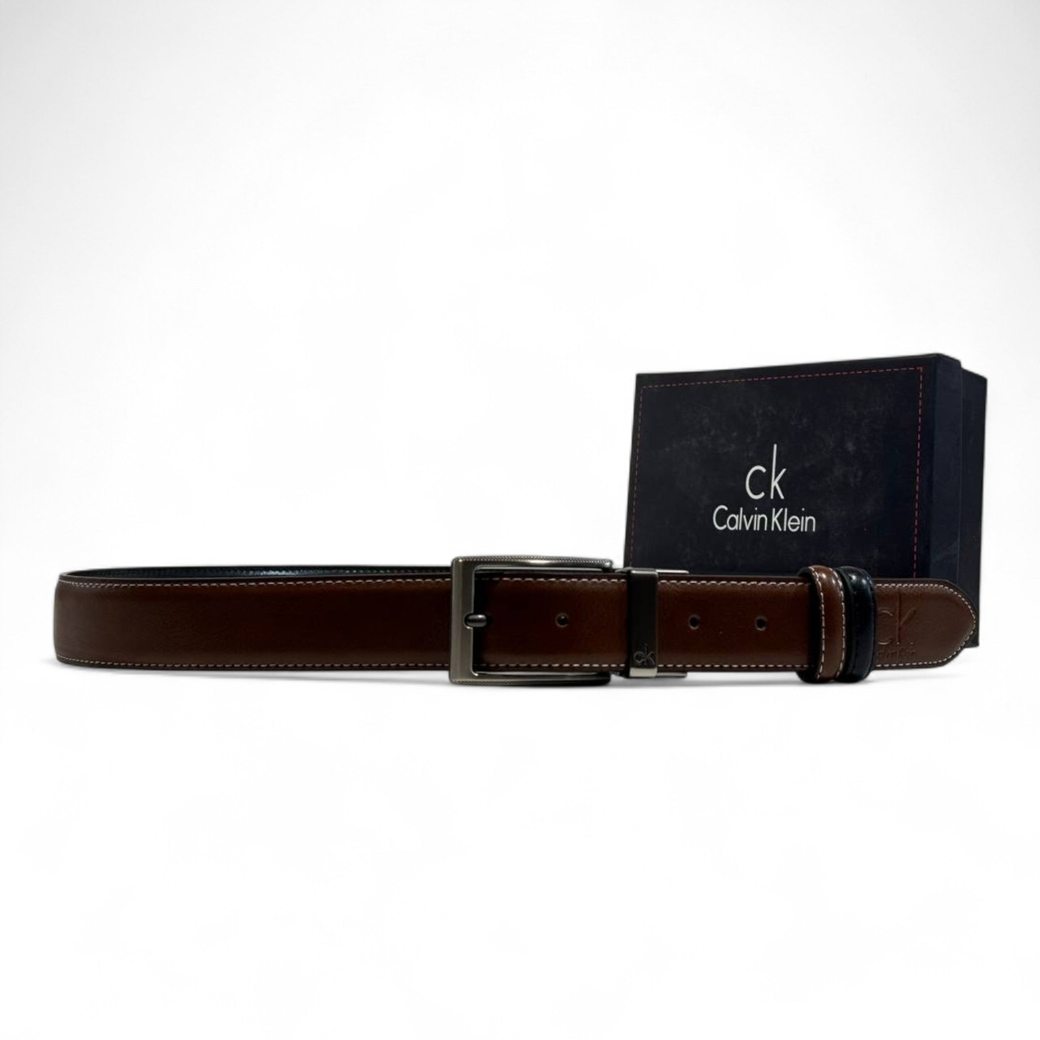 🤎🖤 Calvin Klein Reversible Leather Belt – 115cm (Brown & Black) ✨