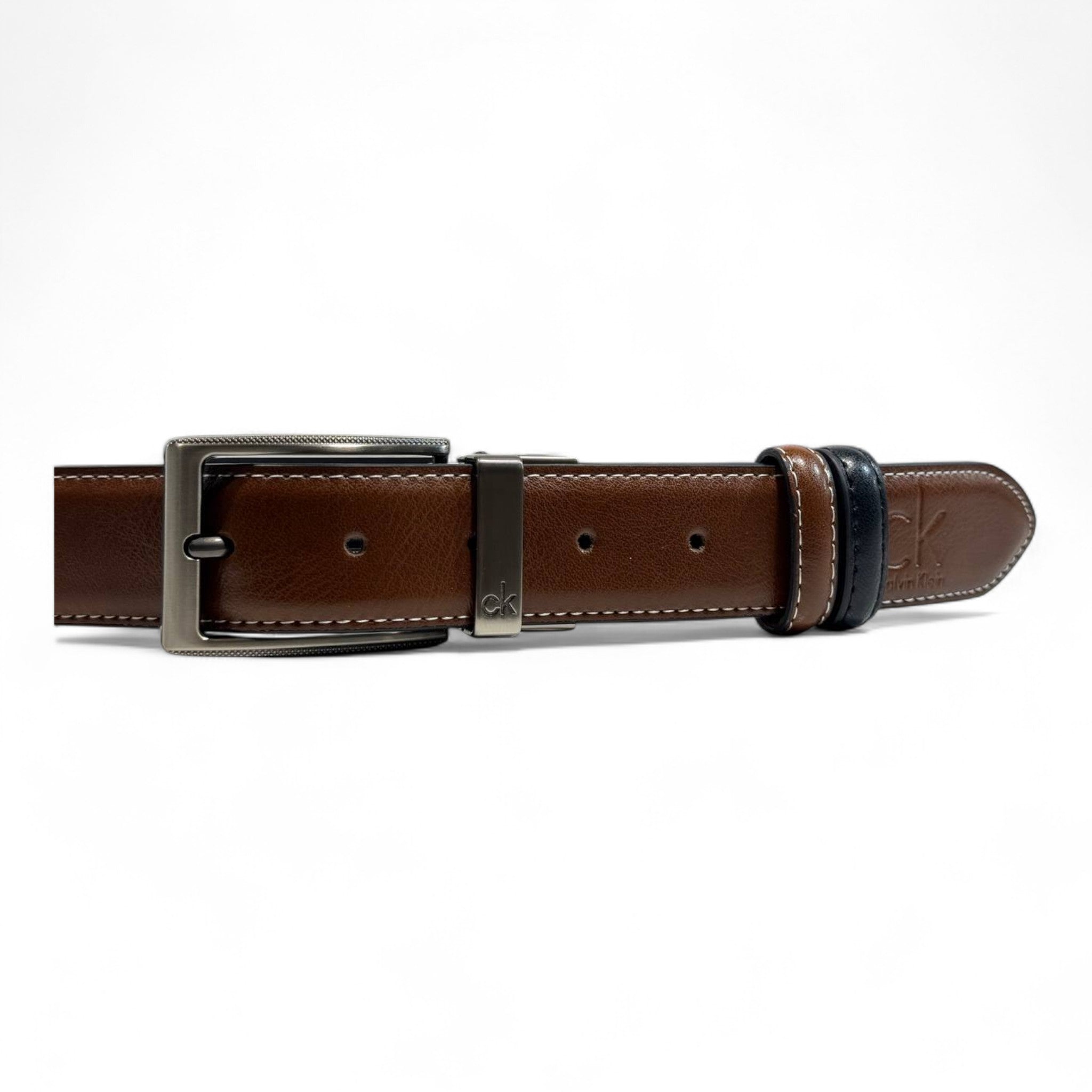 🤎🖤 Calvin Klein Reversible Leather Belt – 115cm (Brown & Black) ✨