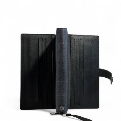 💙 Montblanc Blue Check Long Wallet – Signature Edition 💼