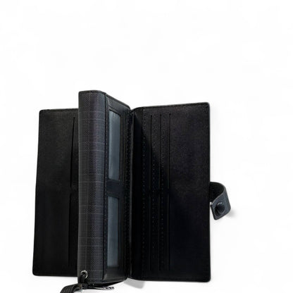 💙 Montblanc Blue Check Long Wallet – Signature Edition 💼