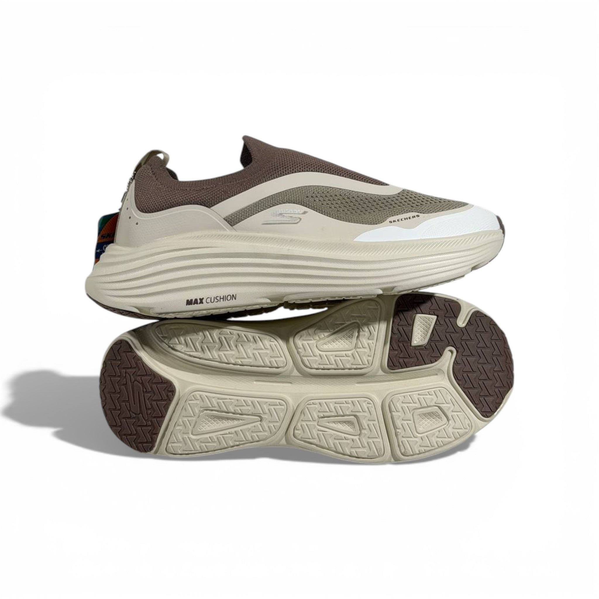 🤎 Skechers Max Cushion Slip-On Sneakers – Premium Comfort in a Neutral Tone 👟✨