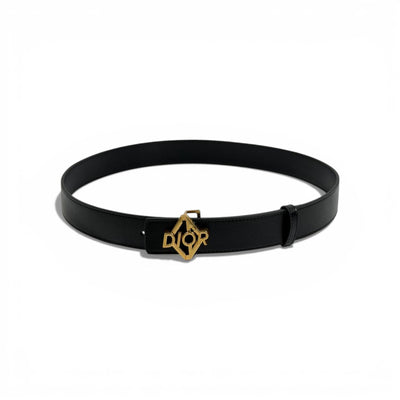 🖤 Dior Leather Belt with Gold Logo Buckle | Iconic Luxury ✨