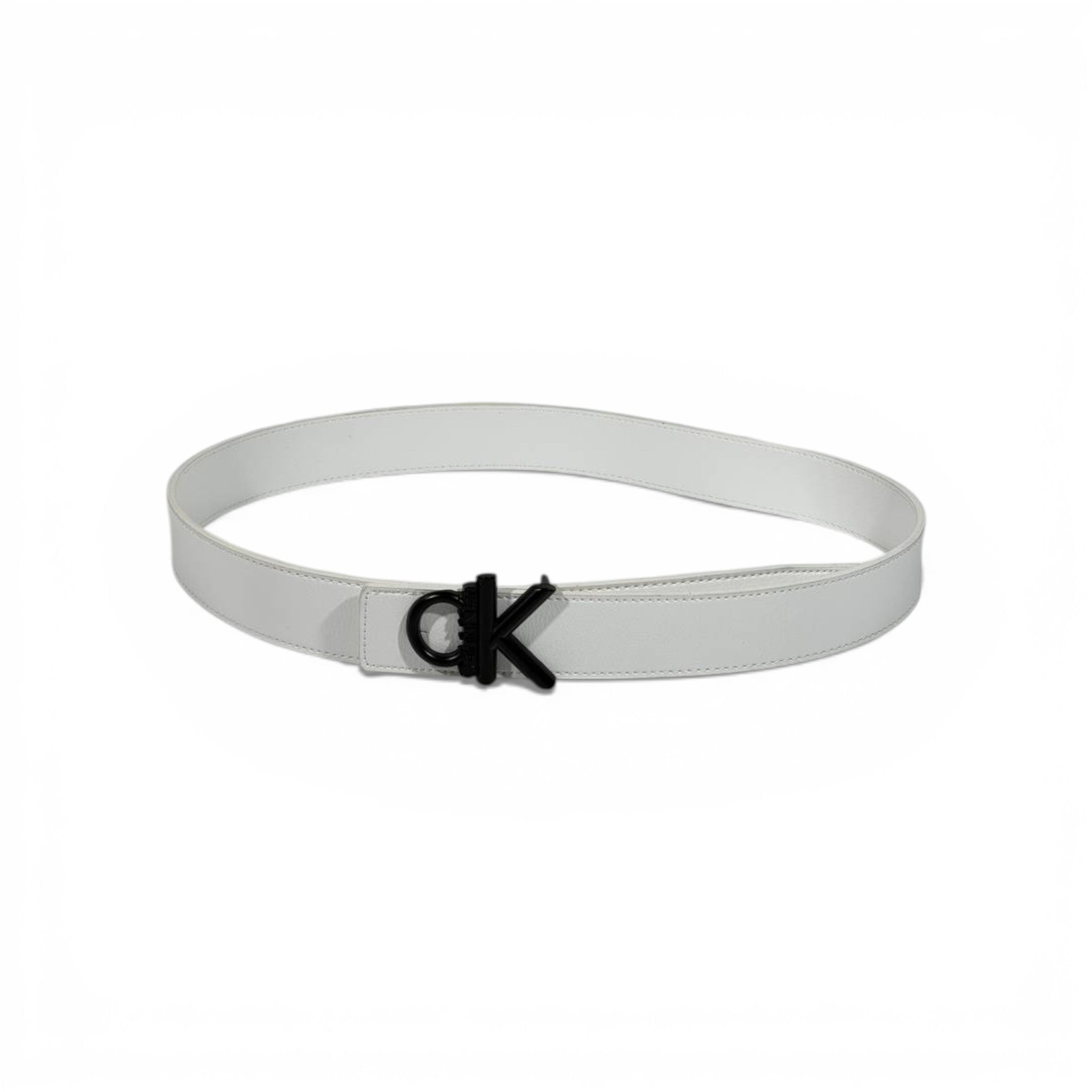 🤍 Calvin Klein Leather Belt with Black CK Buckle – 115 cm | Minimal Luxury