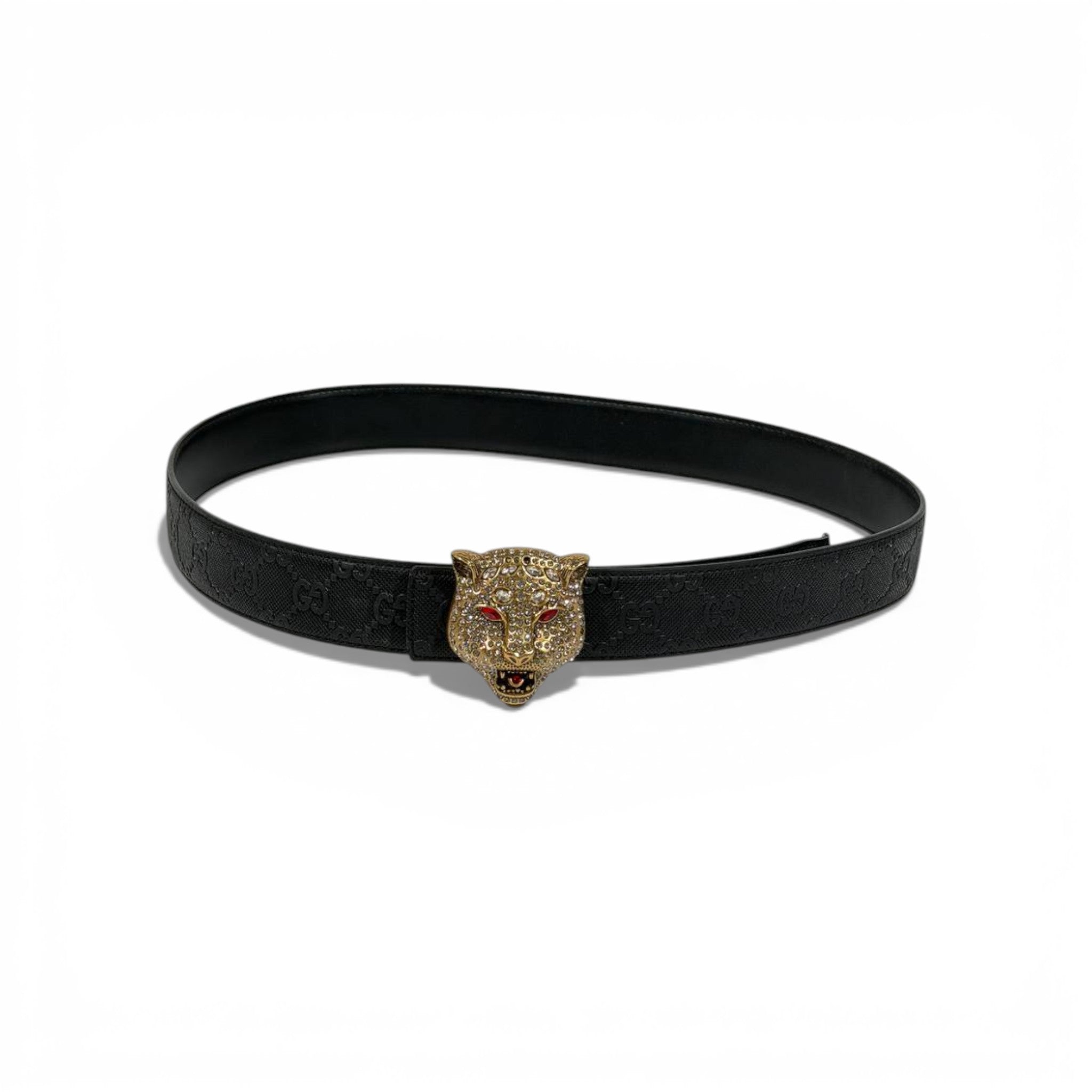 🖤 Gucci GG Supreme Belt with Gold Tiger Head Buckle -125cm| Iconic Statement ✨