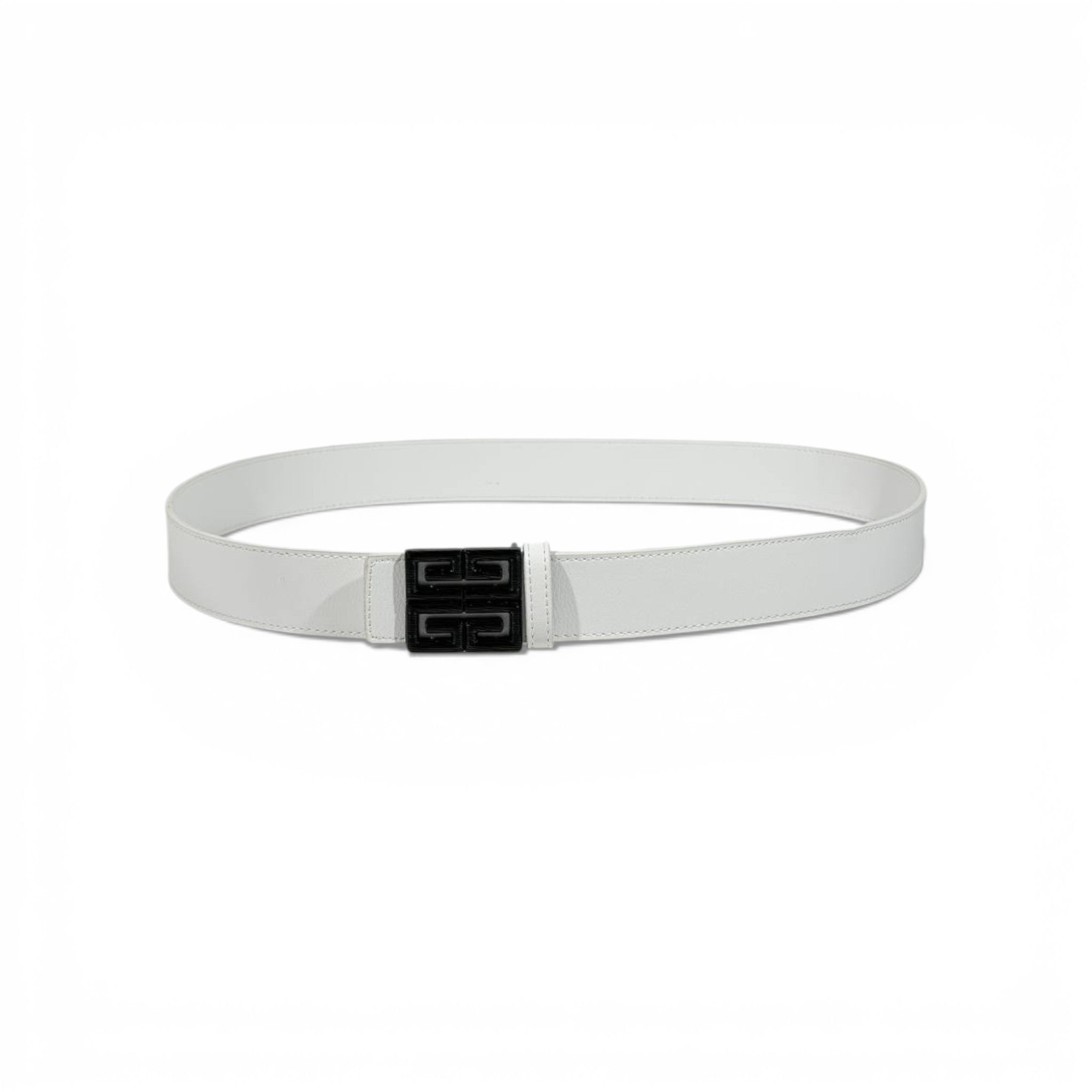 🤍 Givenchy White Leather Belt with Black 4G Buckle-125 | Modern Luxury ✨