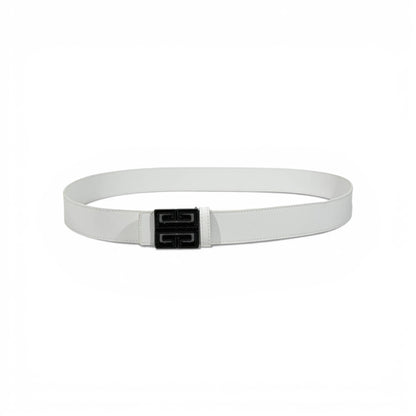 🤍 Givenchy White Leather Belt with Black 4G Buckle-125 | Modern Luxury ✨