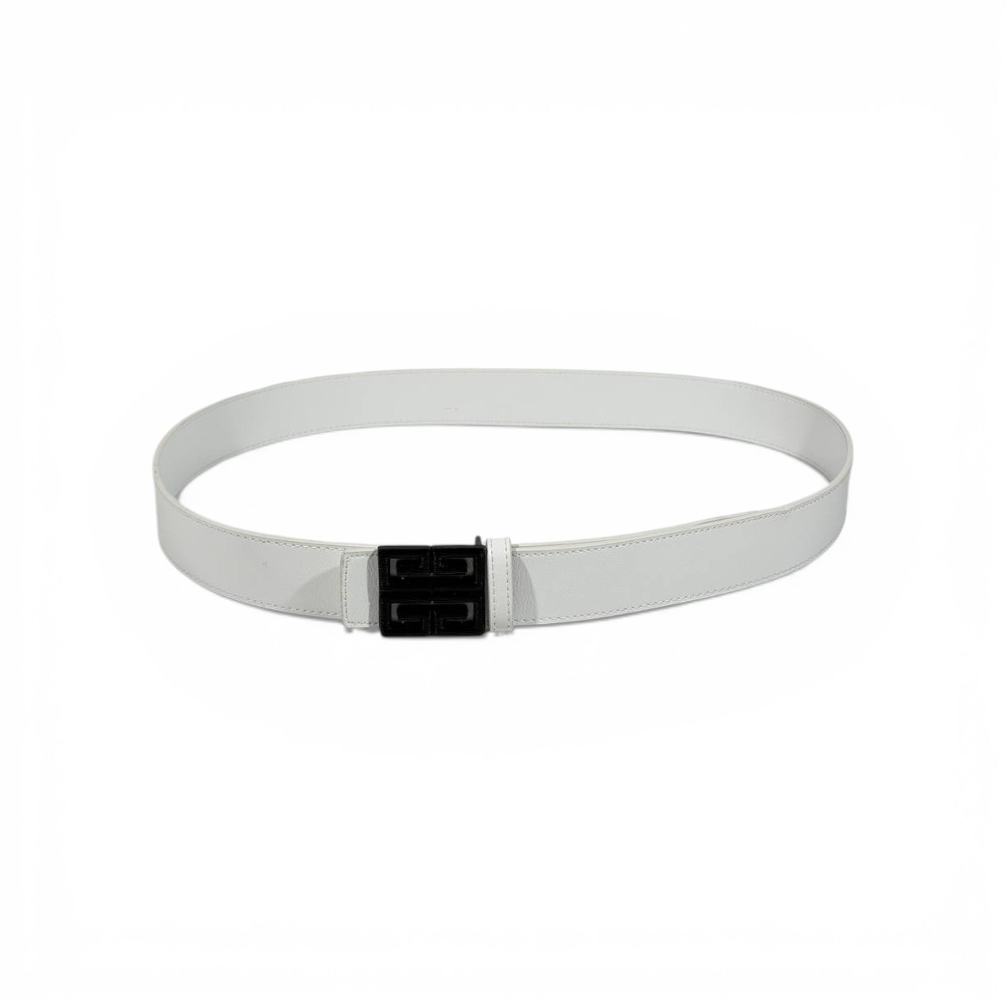 🤍 Givenchy White Leather Belt with Black 4G Buckle-125 | Modern Luxury ✨