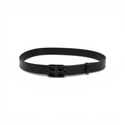 ✨ Balenciaga Black Leather Belt BB Logo Buckle 110cm Luxury Men’s Accessory