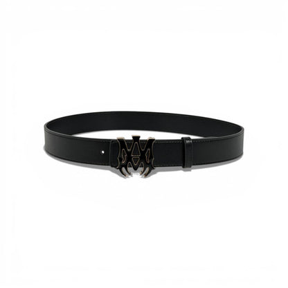 🖤 Amiri Black Leather Belt Signature Logo Buckle 110cm Luxury Men’s Belt