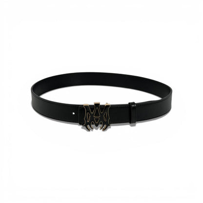 🖤 Amiri Black Leather Belt Signature Logo Buckle 110cm Luxury Men’s Belt