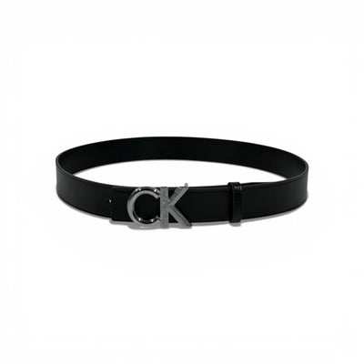 🖤 Calvin Klein Black Leather Belt Silver CK Buckle  Men’s Luxury Belt