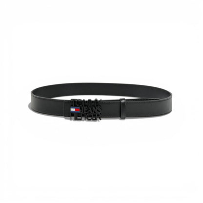 🖤 Tommy Hilfiger Tommy Jeans Black Leather Belt Logo Buckle 115cm | Men’s Designer Belt