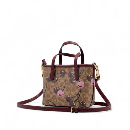 Coach Mini Tote with Cherry Print – Signature Canvas 🍒👜
