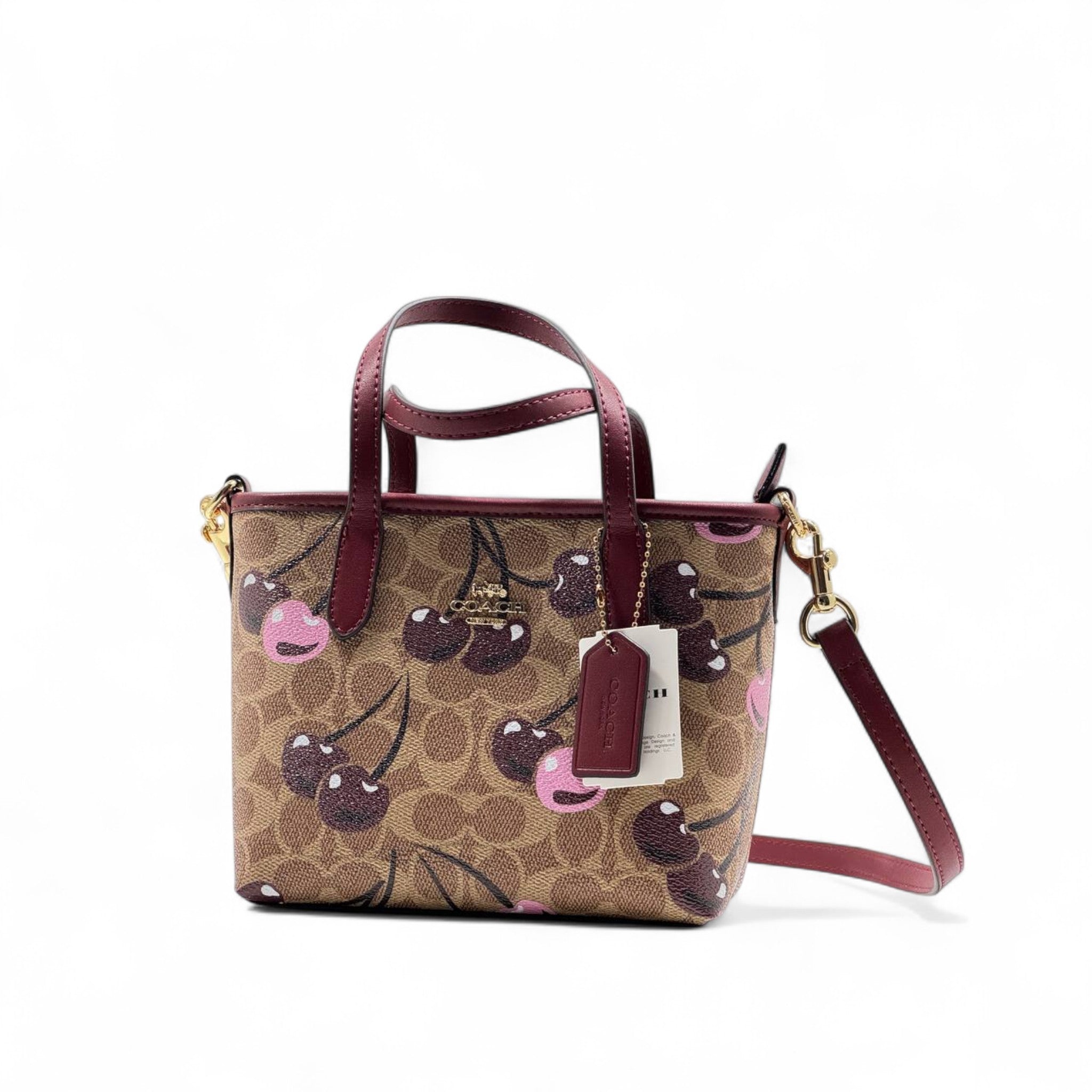 Coach Mini Tote with Cherry Print – Signature Canvas 🍒👜