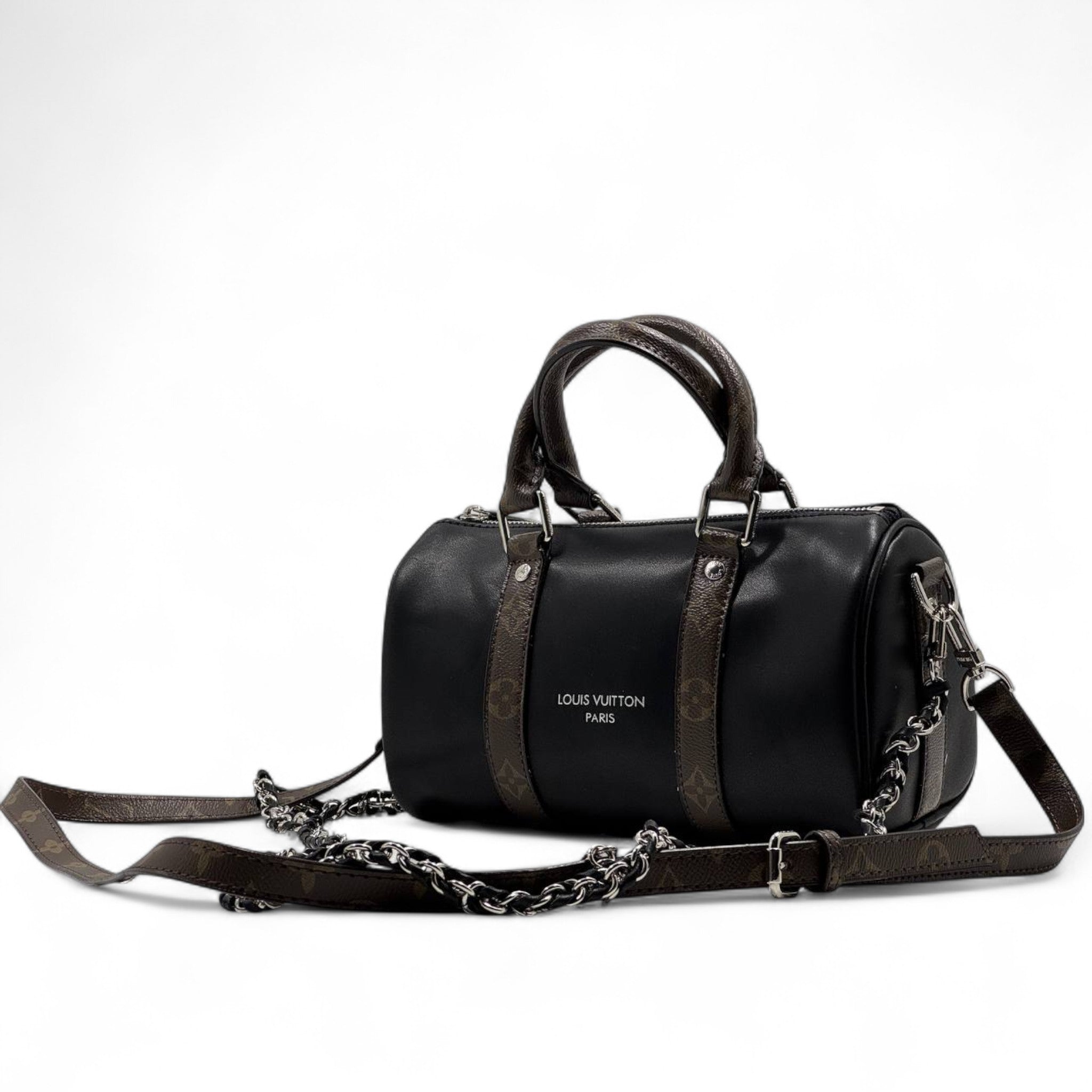 Louis Vuitton Monogram Duffle Shoulder Bag – Black Elegance 🖤🧳