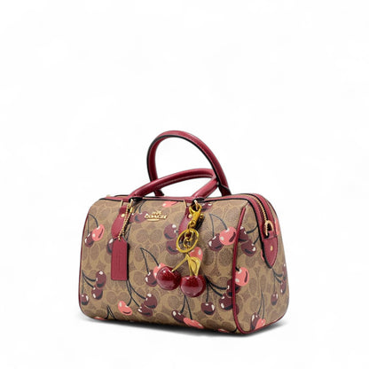 Coach Cherry Print Satchel with Charm – Signature Style 🍒✨