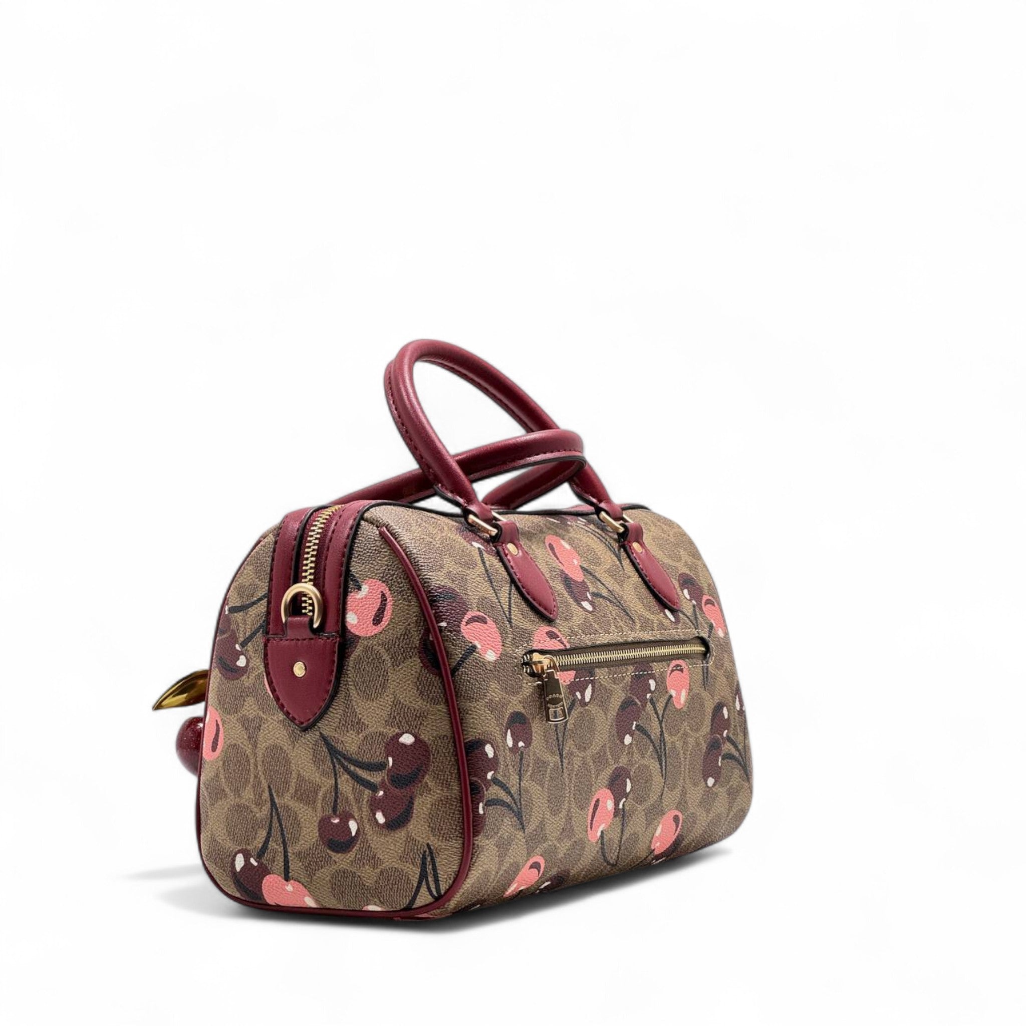 Coach Cherry Print Satchel with Charm – Signature Style 🍒✨