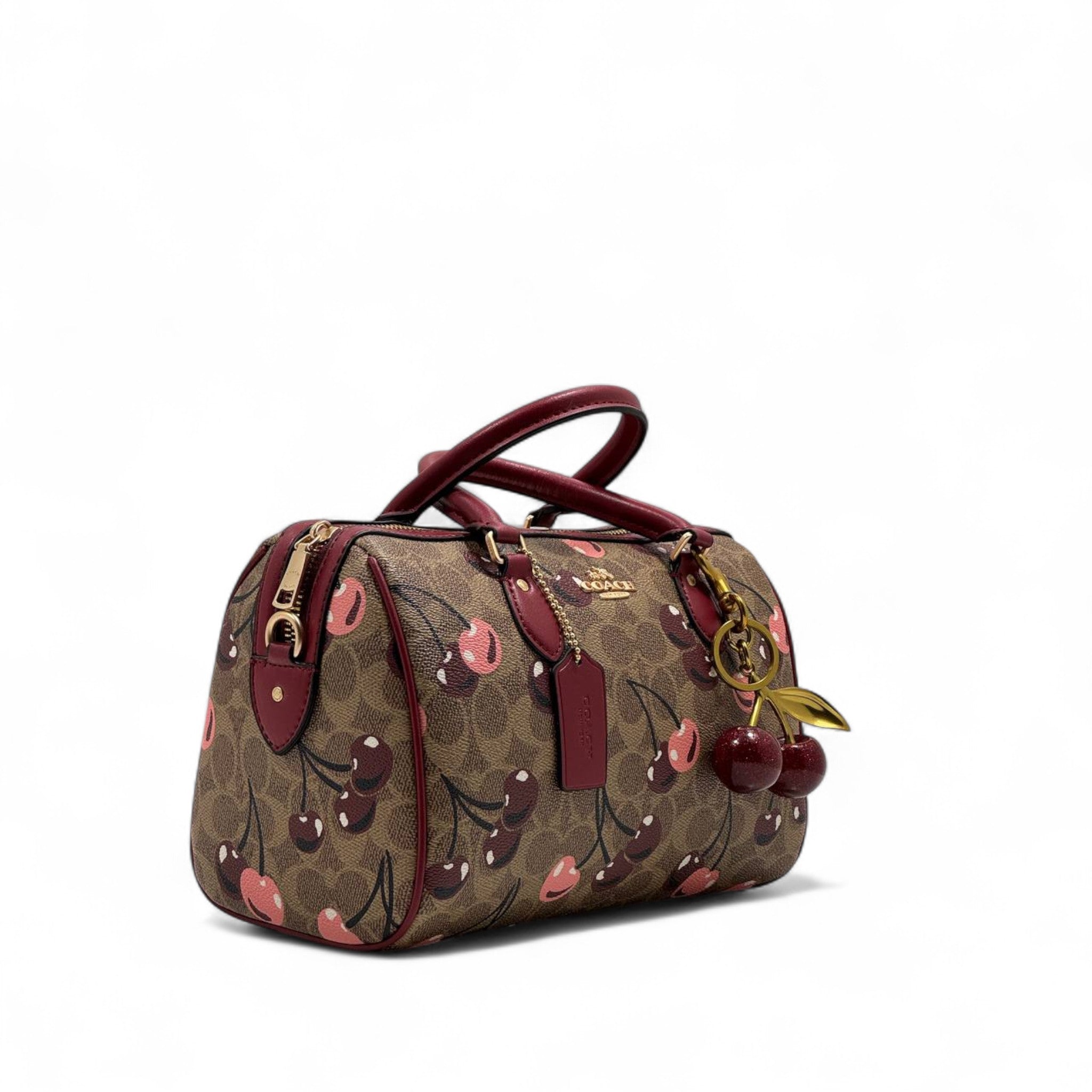 Coach Cherry Print Satchel with Charm – Signature Style 🍒✨