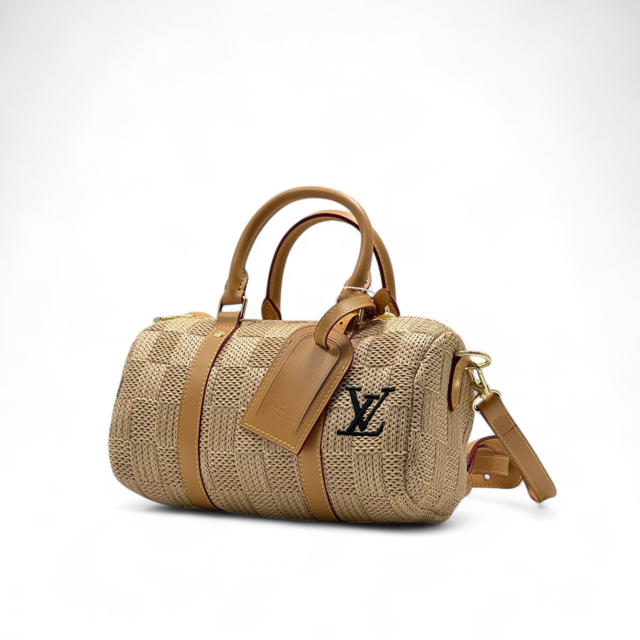 Louis Vuitton Raffia Duffle Bag – Natural Elegance Edition 👜🌾