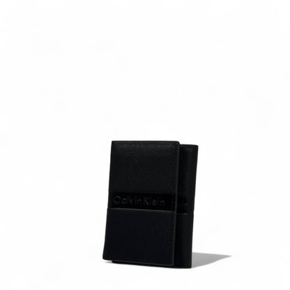Calvin Klein Black Leather Card Wallet – Minimalist Embossed Edition