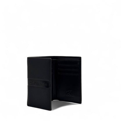 Calvin Klein Black Leather Card Wallet – Minimalist Embossed Edition
