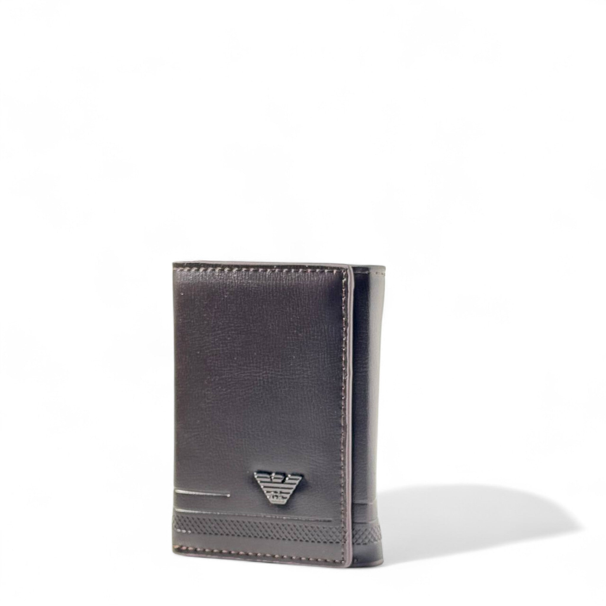 Emporio Armani Brown Leather Card Wallet – Iconic Eagle Edition