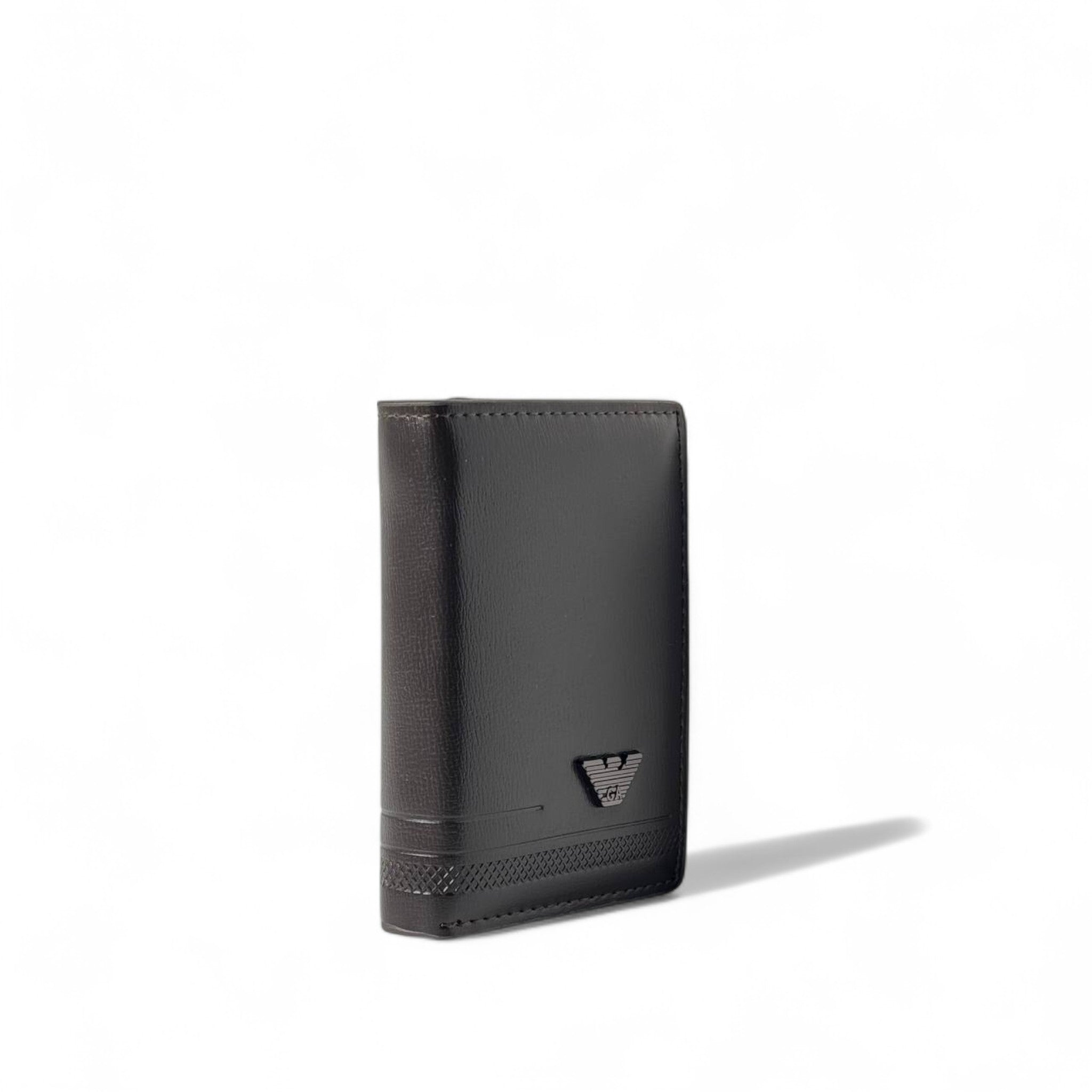 Emporio Armani Brown Leather Card Wallet – Iconic Eagle Edition