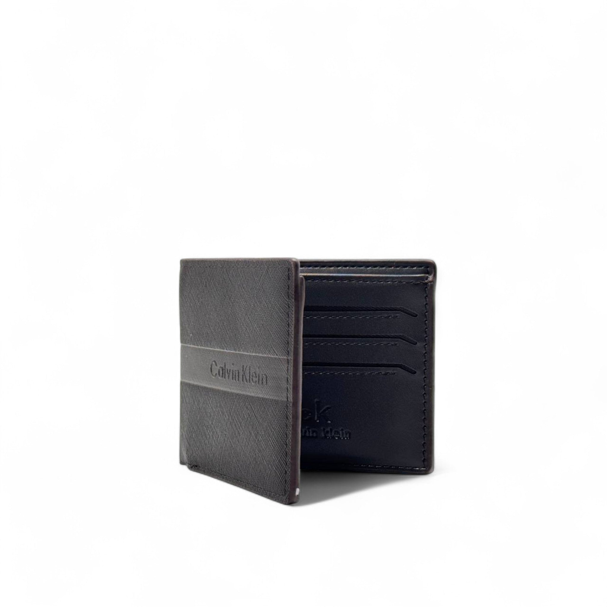 Calvin Klein Brown & Black Leather Wallet – Dual-Tone Essentials Edition