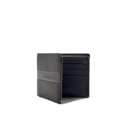 Calvin Klein Brown & Black Leather Wallet – Dual-Tone Essentials Edition