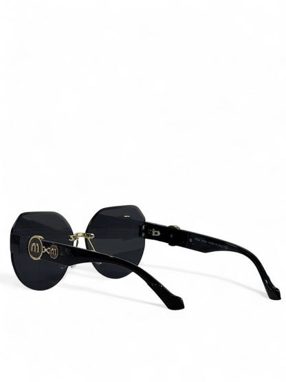 🖤 Miu Miu Black Gold Icon Round Sunglasses