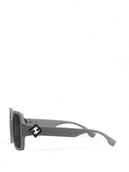 🤍 Fendi White Iconic Square Sunglasses – Gold Accent Edition