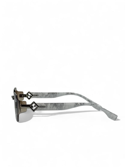 🤍 Fendi Silver Rimless Geometric Sunglasses – Icon Edition
