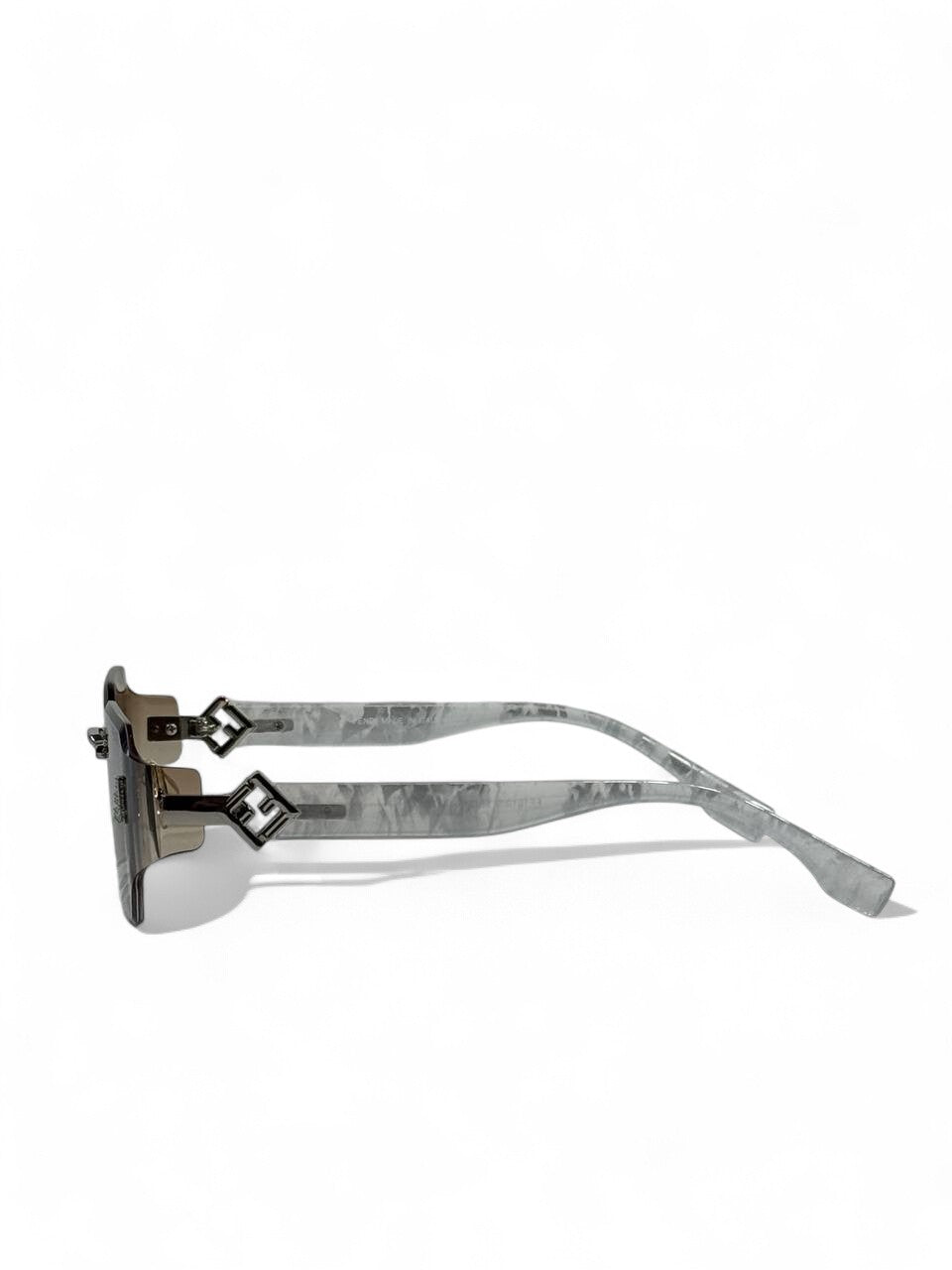 🤍 Fendi Silver Rimless Geometric Sunglasses – Icon Edition