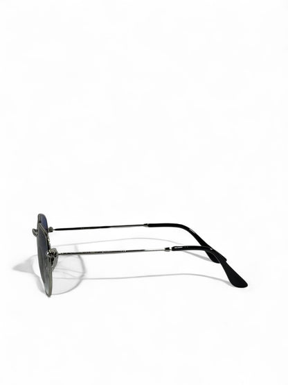 🕶️ Ray-Ban Hexagonal Metal Sunglasses – Silver Blue Gradient Edition