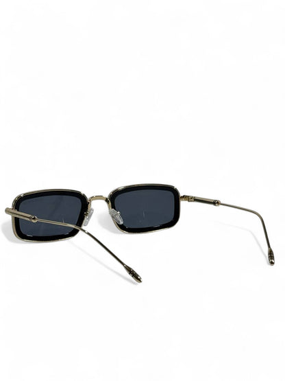 🕶️ Louis Vuitton Rectangular Frame Sunglasses – Black & Gold Edition