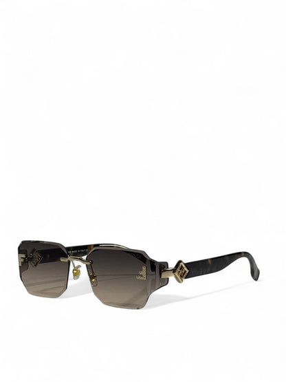 🕶️ Fendi Rimless Gradient Sunglasses – Gold & Brown Edition