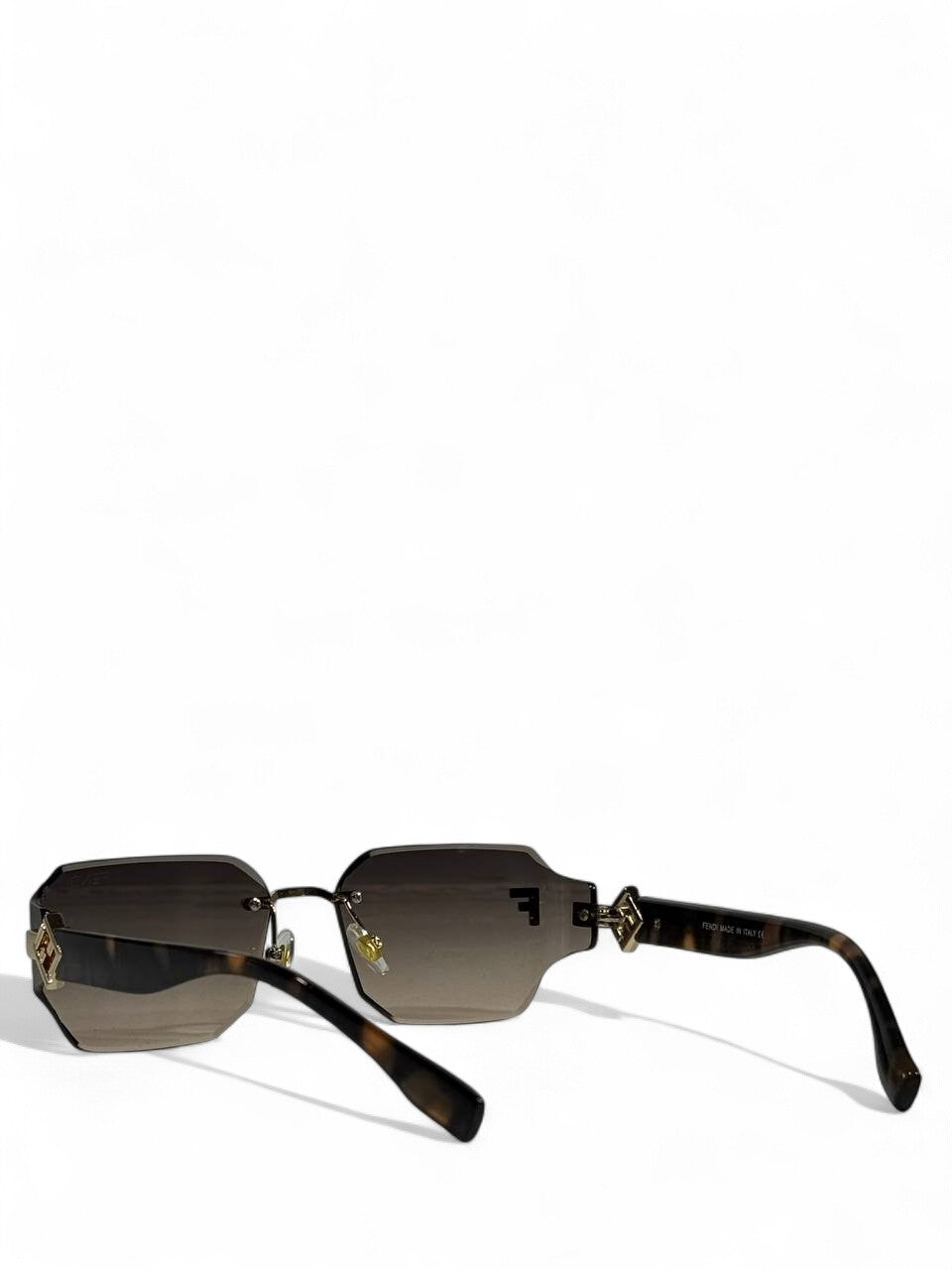 🕶️ Fendi Rimless Gradient Sunglasses – Gold & Brown Edition