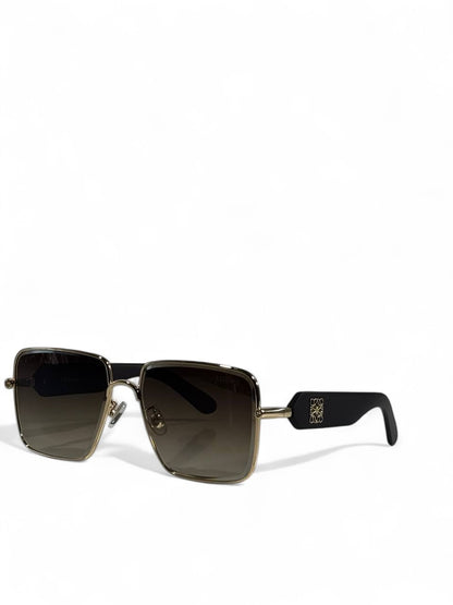 🕶️ Loewe Square Sunglasses – Gold & Black Edition
