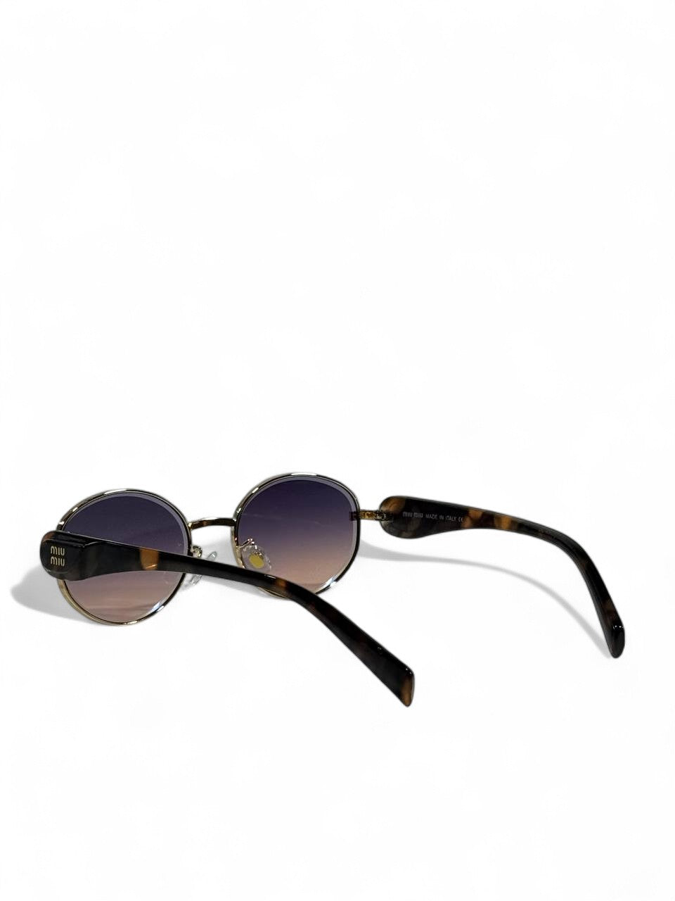 🌸 Miu Miu Round Sunglasses – Gold & Tortoiseshell Gradient Edition