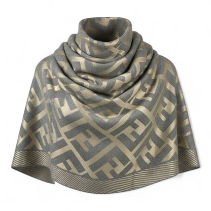 🩶✨ Fendi Double-Face Scarf – Beige & Grey Luxe Edition