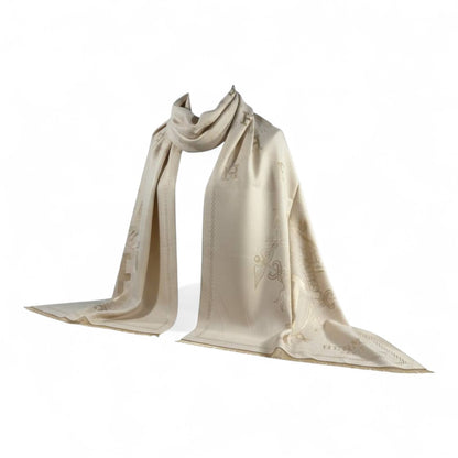 🤍✨ Hermès Double-Face Scarf – Golden Beige Elegance