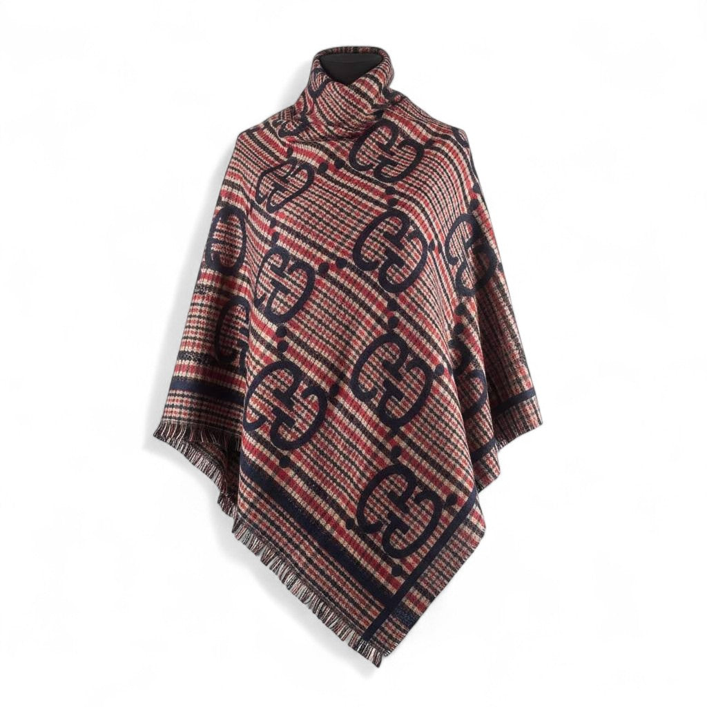 Gucci Double-Face Luxury Scarf 💙 | Reversible GG Monogram Poncho Shawl