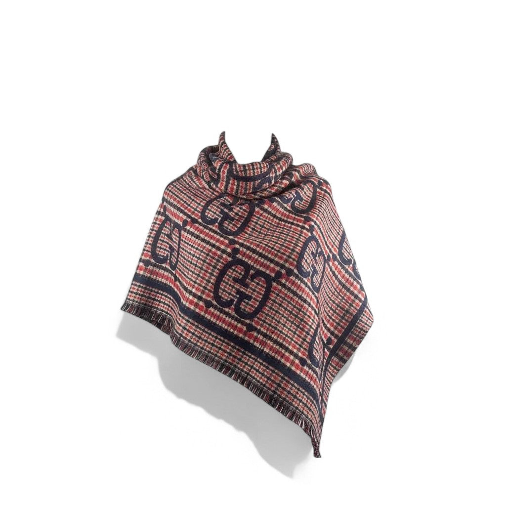 Gucci Double-Face Luxury Scarf 💙 | Reversible GG Monogram Poncho Shawl