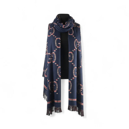 Gucci Double-Face Luxury Scarf 💙 | Reversible GG Monogram Poncho Shawl