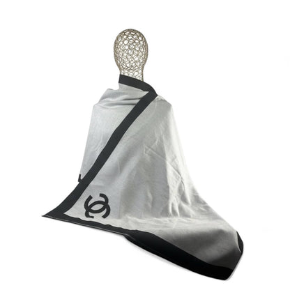 Chanel Double-Face Luxury Scarf 🖤 | Reversible Black & Silver Shawl