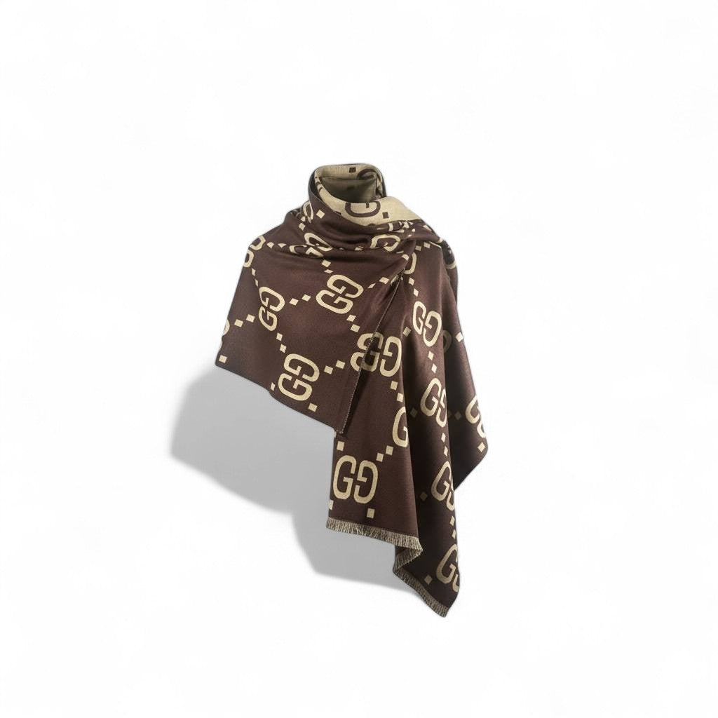 Gucci Double-Face Luxury Scarf 🤎 | Reversible GG Monogram Shawl