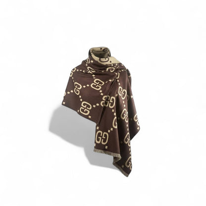 Gucci Double-Face Luxury Scarf 🤎 | Reversible GG Monogram Shawl