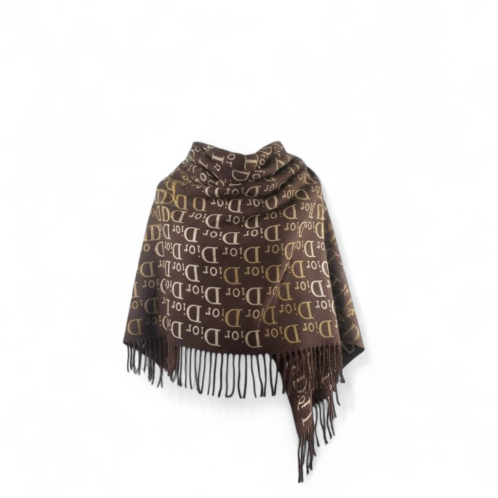Dior Double-Face Luxury Scarf 🤎 | Reversible Monogram Shawl with Tassels